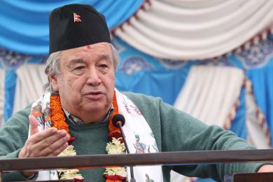 नेपालमा जलवायु परिवर्तनको असरबारे विश्वको ध्यानाकर्षण गराउने महासचिव गुटेरेसको प्रतिबद्धता 